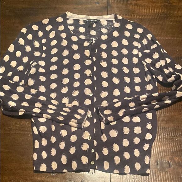 Banana Republic Sweaters - Ladies light black cardigan with white circles, casual size large